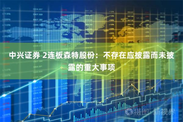 中兴证券 2连板森特股份:不存在应披露而未披露的重大事项